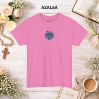 Image 4 of Joy Comes In The Morning Tee — Small Chest Bloom Graphic