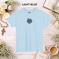 Image 5 of Joy Comes In The Morning Tee — Small Chest Bloom Graphic