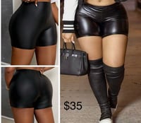 Plus Leather Shorts