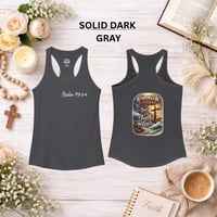 Image 4 of Psalm 93:3-4 "Stronger Than The Storm" Racerback Tank
