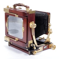 Image 6 of Tachihara 4X5 field camera W/ 135mm + 90mm MC Lenses + Holders + Film + Fresnel (#2302)