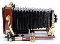 Image 8 of Tachihara 4X5 field camera W/ 135mm + 90mm MC Lenses + Holders + Film + Fresnel (#2302)
