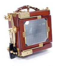 Image 10 of Tachihara 4X5 field camera W/ 135mm + 90mm MC Lenses + Holders + Film + Fresnel (#2302)