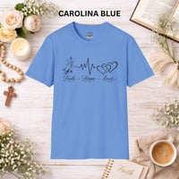 Image 8 of Faith Hope Love Heartbeat T-Shirt — Inspirational Christian Tee