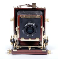 Image 2 of Tachihara 4X5 field camera W/ 135mm + 90mm MC Lenses + Holders + Film + Fresnel (#2302)