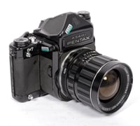 Image 1 of Pentax 6X7 MLU camera + metered prism + SMC 75mm F4.5 lens #2320 TESTED-WORKING