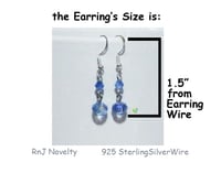 Image 3 of RnJ_CrystalStone_Blue Earring  925 SilverWire