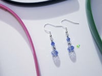 Image 2 of RnJ_CrystalStone_Blue Earring  925 SilverWire