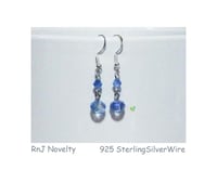 Image 1 of RnJ_CrystalStone_Blue Earring  925 SilverWire