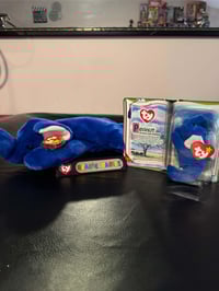 1995 Peanut Royal Blue Buddy and 1998 Teenie Beanie