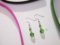 Image 2 of RnJ_CrystalStone_Green Earring  925 SilverWire