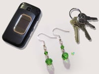 Image 4 of RnJ_CrystalStone_Green Earring  925 SilverWire