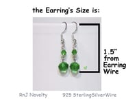 Image 3 of RnJ_CrystalStone_Green Earring  925 SilverWire