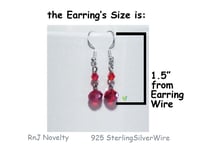 Image 3 of RnJ_CrystalStone_Red Earring 925 SilverWire