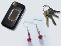 Image 4 of RnJ_CrystalStone_Red Earring 925 SilverWire