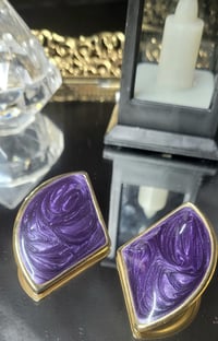 Image 1 of Purple Swirls Earrings 