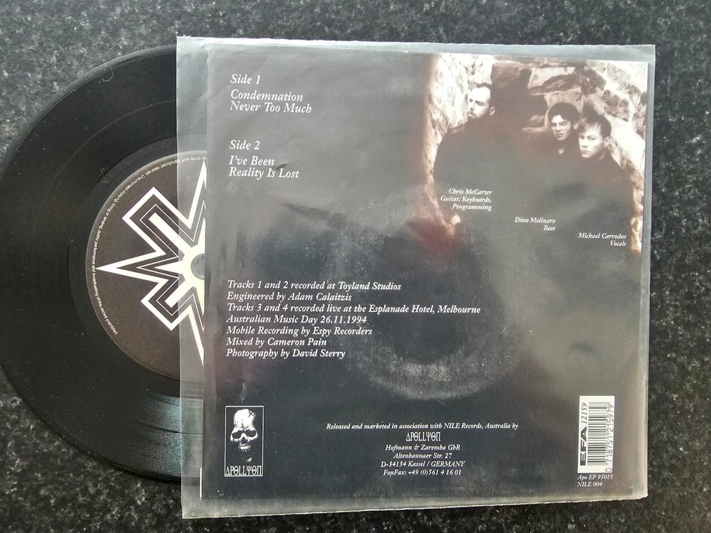 Image of CONDEMNATION BLACK VINYL 7" 1995