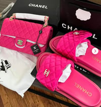 Chanel Pink Leather Set