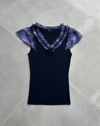 Image 4 of BLACK KNIT RUFFLE TOP