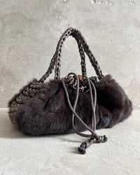 Image 1 of BRAIDED BROWN FUR BAG