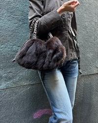 Image 7 of BRAIDED BROWN FUR BAG