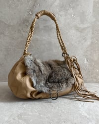 Image 2 of CARAMEL LEATHER AND FUR BAG