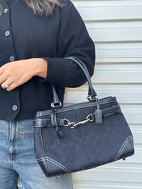 Image 1 of Authentic Preloved Monogram Coach Shoulder Bag in Black