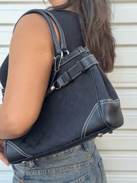 Image 9 of Authentic Preloved Monogram Coach Shoulder Bag in Black