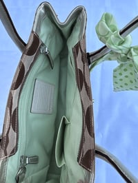 Image 3 of Authentic Preloved Coach Monogram Shoulder Bag with Green Scarf