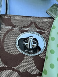 Image 8 of Authentic Preloved Coach Monogram Shoulder Bag with Green Scarf