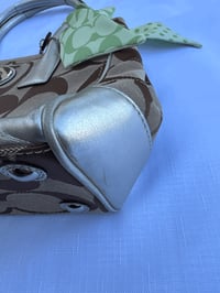 Image 10 of Authentic Preloved Coach Monogram Shoulder Bag with Green Scarf