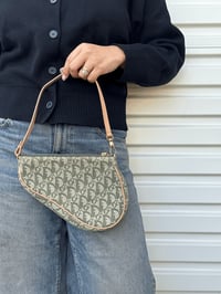 Image 2 of Authentic Preloved Christian Dior Mini Canvas Saddle Pochette Shoulder Bag