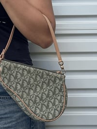 Image 1 of Authentic Preloved Christian Dior Mini Canvas Saddle Pochette Shoulder Bag
