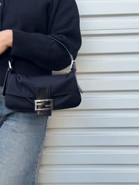 Image 2 of Authentic Preloved Fendi Baguette in Black Cotton