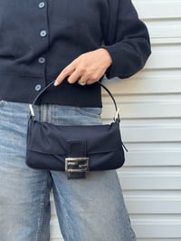 Image 3 of Authentic Preloved Fendi Baguette in Black Cotton