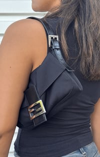 Image 1 of Authentic Preloved Fendi Baguette in Black Cotton