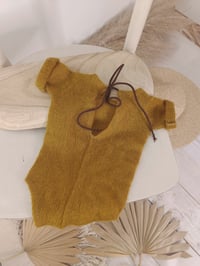 Image 2 of Photo prop | Baby boy bodysuit for photo shoot | Jess | 0-3 months | mustard