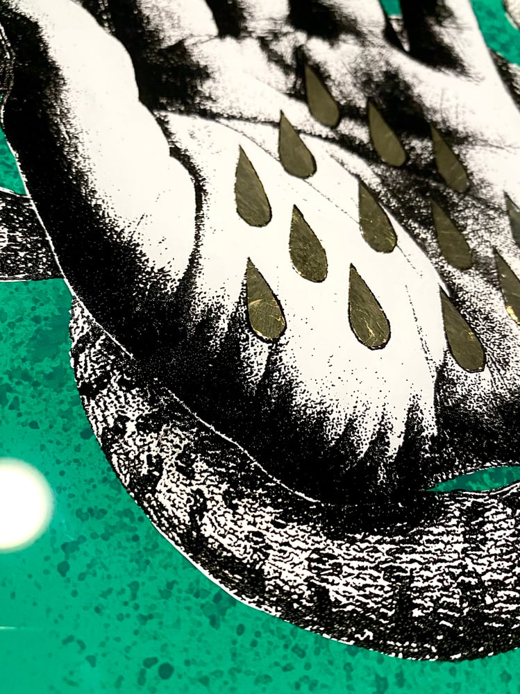 Image of 'snake handler' reverse glass painting