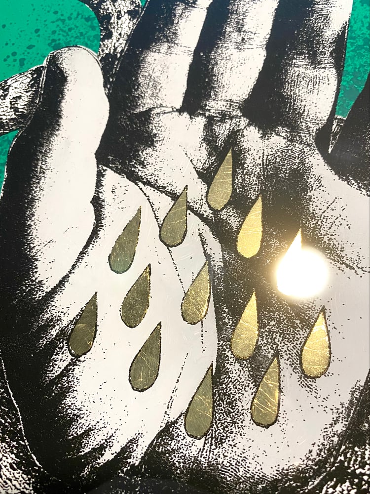 Image of 'snake handler' reverse glass painting