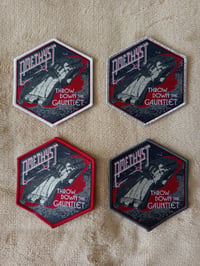 Amethyst - Throw Down the Gauntlet woven patch