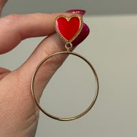 Red Heart Hoop Dangles (sizes 2g-1/2)
