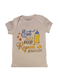 Funny Baby Onesie Eat Sleep Poop Repeat Unisex 3 Months