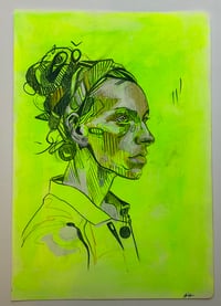 Image 1 of Portrait Study Neon Green ORIGINAL