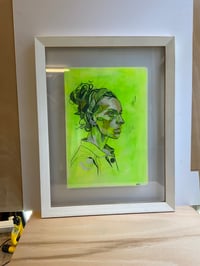 Image 2 of Portrait Study Neon Green ORIGINAL