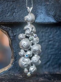 Image 1 of Recycled silver pendant with mixed gems