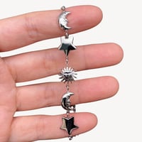 Image 1 of Glossy Sun Moon Bracelet Stainless Steel