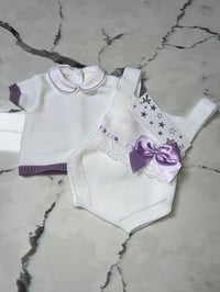 Image 1 of Girls Knitted Romper Bow Set