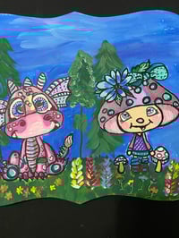 Image 2 of Fantasy Friends Dragon Mushroom Painting 