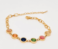 Image 2 of Cat's Eye Stone 18K Gold Plated Bracelet