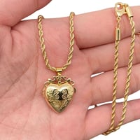 Image 1 of Heart Locket Necklace 18k Gold Plated
